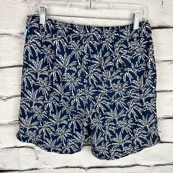 J.CREW Men's Blue Floral Swim Shorts Size M Elastic Waist Drawstring - Picture 5 of 9